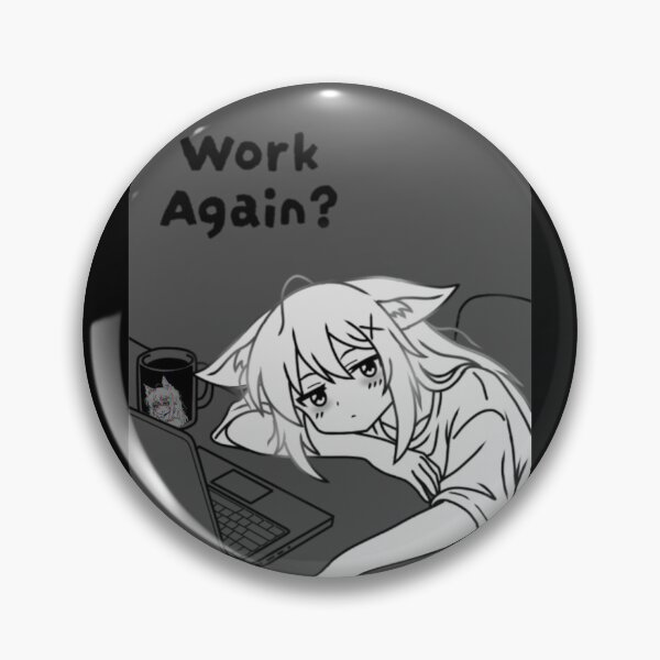 Item preview, Work Again - Introverted Anime Fox Girl - Office Burnout designed and sold by DegenerateSir.