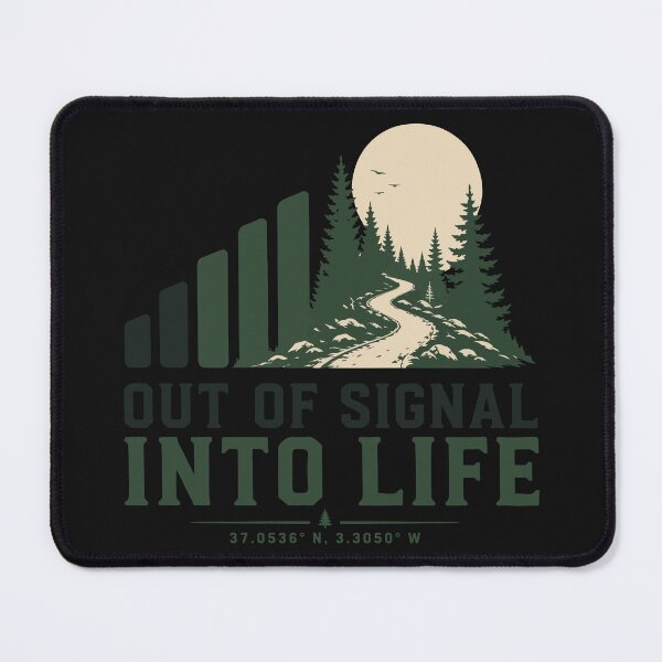 Item preview, Out Of Signal Into Life MTB Design | Outdoor Adventure Mountain Bike Shirt designed and sold by SingleTrackes.