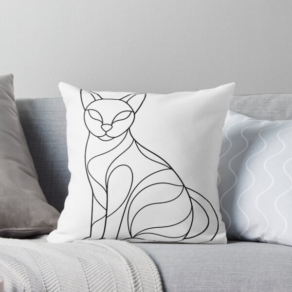Item preview, Elegant Geometric Cat — Minimalist Line Art Feline designed and sold by Tee Visions.