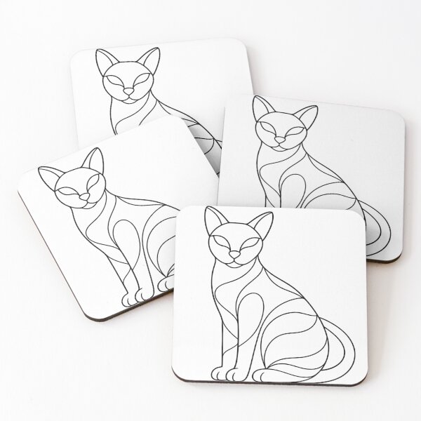 Item preview, Elegant Geometric Cat — Minimalist Line Art Feline designed and sold by Tee Visions.