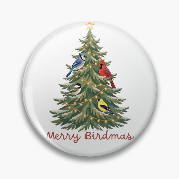 Item preview, Merry Birdmas - Cute Christmas Tree with Birds birdwatching Christmas Birder Gift designed and sold by Neurospicy Trolls.