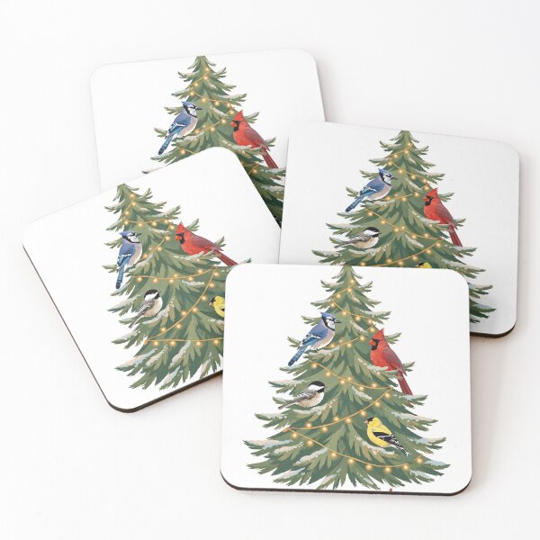 Item preview, Merry Birdmas - Cute Christmas Tree with Birds birdwatching Christmas Birder Gift designed and sold by Neurospicy Trolls.