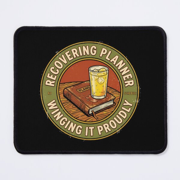 Item preview, Recovering Planner Winging It Retro Badge designed and sold by DuckOddity.