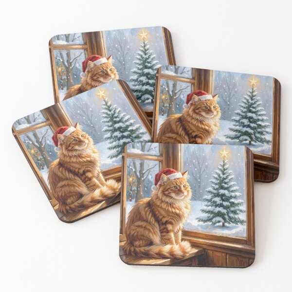 Item preview, Christmas Santa Cat Painting designed and sold by Maria Dryfhout.