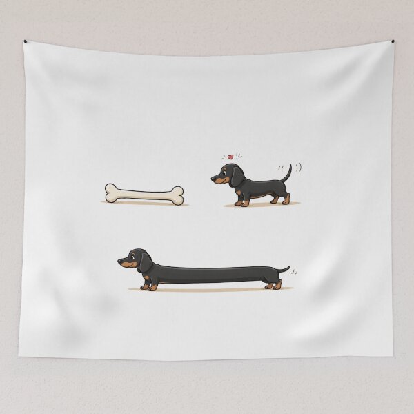 Item preview, Funny Dachshund Eats Bone Transformation designed and sold by waikibi ⭐⭐⭐⭐⭐.