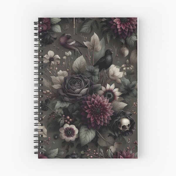 Item preview, Goth Cottagecore Dark Florals — Halloween Seamless Pattern Black Roses Ravens Skulls Dark Botanical designed and sold by Amplify-n-Co.