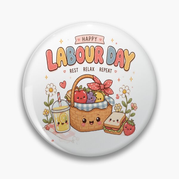 Item preview, Happy Labour Day Kawaii Picnic Rest Relax Repeat Cute Holiday Celebration designed and sold by InspiredCreatives.
