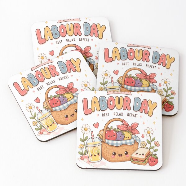 Item preview, Happy Labour Day Kawaii Picnic Rest Relax Repeat Cute Holiday Celebration designed and sold by InspiredCreatives.