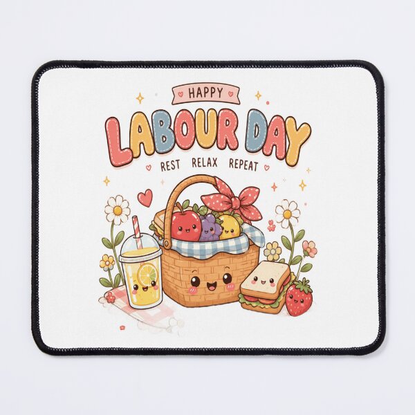Item preview, Happy Labour Day Kawaii Picnic Rest Relax Repeat Cute Holiday Celebration designed and sold by InspiredCreatives.