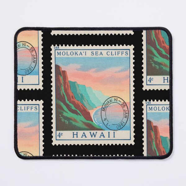 Item preview, Molokai Hawaii Sea Cliffs Pacific Coast Stamp Sticker designed and sold by stickercuffs.