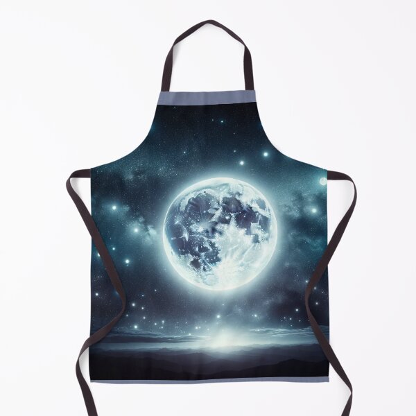 Item preview, Glowing Full Moon in Starry Night Sky, Celestial Space Art designed and sold by NarjaShop.