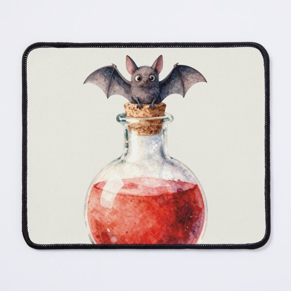 Item preview, Watercolor Cute Bat Red Potion Halloween Chemistry designed and sold by WildArtIT.