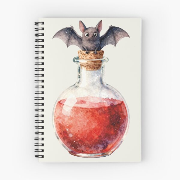 Item preview, Watercolor Cute Bat Red Potion Halloween Chemistry designed and sold by WildArtIT.