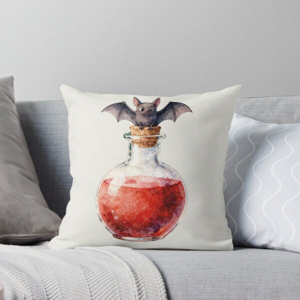 Item preview, Watercolor Cute Bat Red Potion Halloween Chemistry designed and sold by WildArtIT.