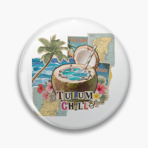 Item preview, Tulum Chill & Sunrise Mexico Beach Dadaist Collage - Boho Vacation Art (T-Shirt, Poster & Sticker) designed and sold by OzzFrequency.