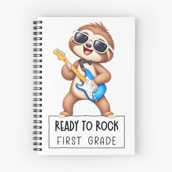 Item preview, Ready to Rock First Grade Sloth Guitar designed and sold by Abenteuer Grundschule.