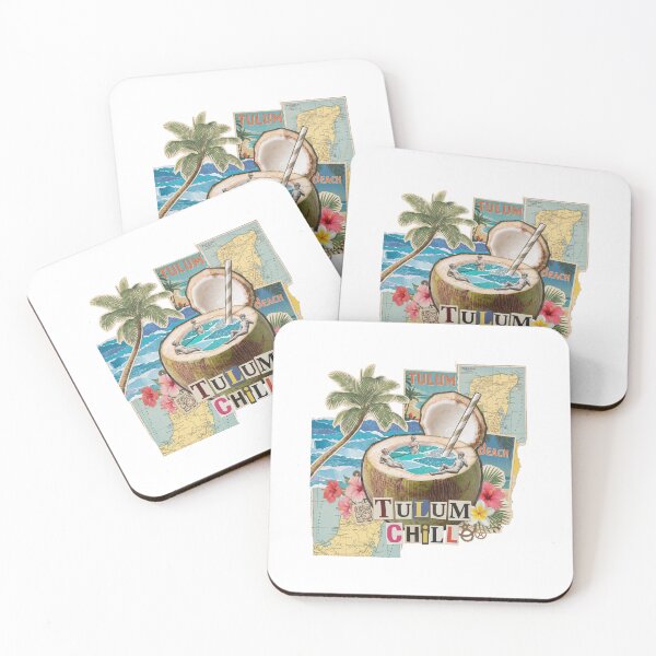 Item preview, Tulum Chill & Sunrise Mexico Beach Dadaist Collage - Boho Vacation Art (T-Shirt, Poster & Sticker) designed and sold by OzzFrequency.