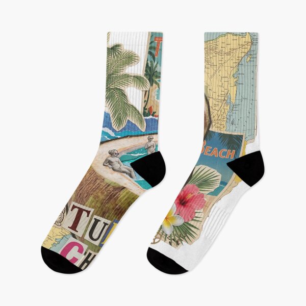 Item preview, Tulum Chill & Sunrise Mexico Beach Dadaist Collage - Boho Vacation Art (T-Shirt, Poster & Sticker) designed and sold by OzzFrequency.