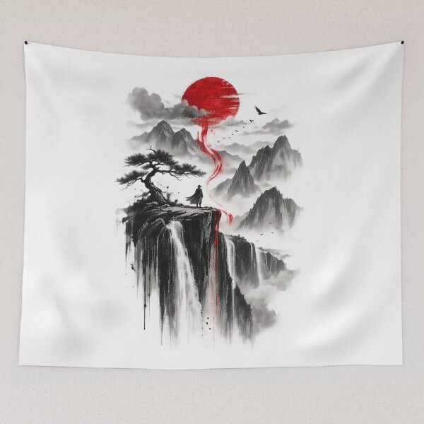 Item preview, Red Sun Mountain Landscape designed and sold by NucciCollective.