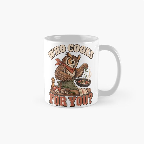 Item preview, Who Cooks for You Owl Bird Pun Chef Cute Cooking Graphic T-Shirt, Funny Owl Lover Gift, Cute Bird Chef Graphic Tee designed and sold by OUICHA.