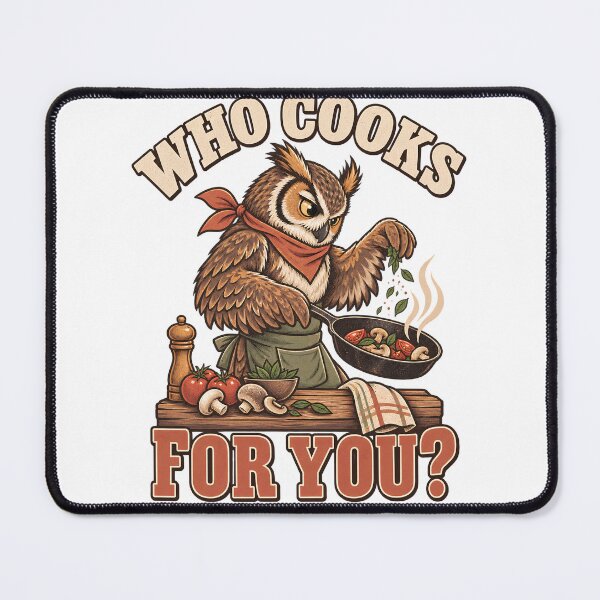 Item preview, Who Cooks for You Owl Bird Pun Chef Cute Cooking Graphic T-Shirt, Funny Owl Lover Gift, Cute Bird Chef Graphic Tee designed and sold by OUICHA.