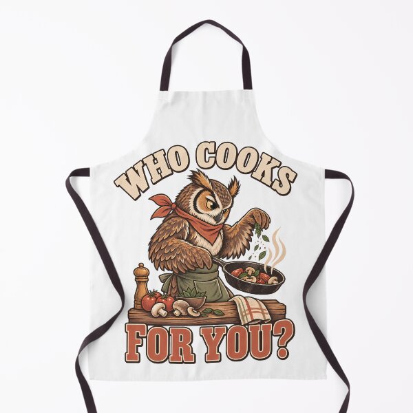 Item preview, Who Cooks for You Owl Bird Pun Chef Cute Cooking Graphic T-Shirt, Funny Owl Lover Gift, Cute Bird Chef Graphic Tee designed and sold by OUICHA.