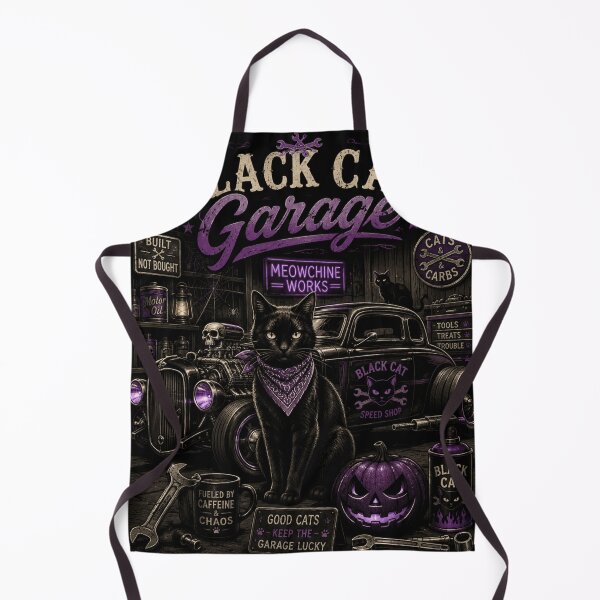 Item preview, Black Cat Garage HALLOWEEN designed and sold by Syedshah13.
