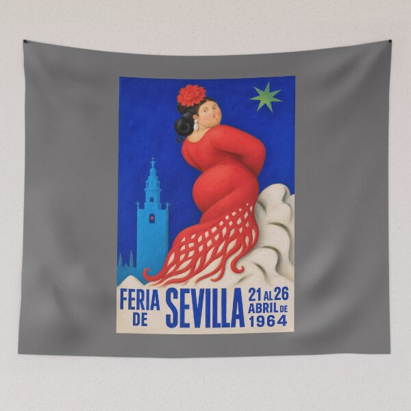 Item preview, 1964 Seville Feria Flamenco Muse – Vintage Spanish Festival Art designed and sold by retrographics.