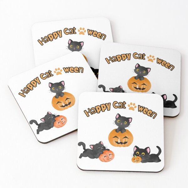 Item preview, Adorable Black Cats with Jack o Lanterns designed and sold by CursedButCute1.