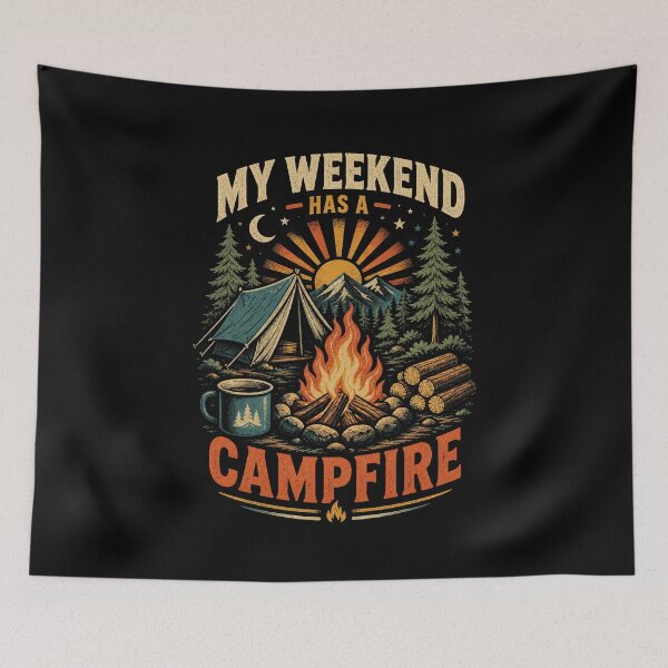 Item preview, My Weekend Has A Campfire Vintage Camping designed and sold by Gustavo Navarro.