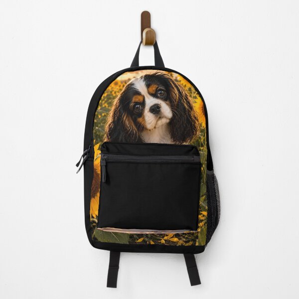 Item preview, Cavalier King Charles Spaniel in Sunflower Field – Summer Floral Dog Art designed and sold by ManJiangHong.