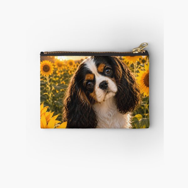 Item preview, Cavalier King Charles Spaniel in Sunflower Field – Summer Floral Dog Art designed and sold by ManJiangHong.