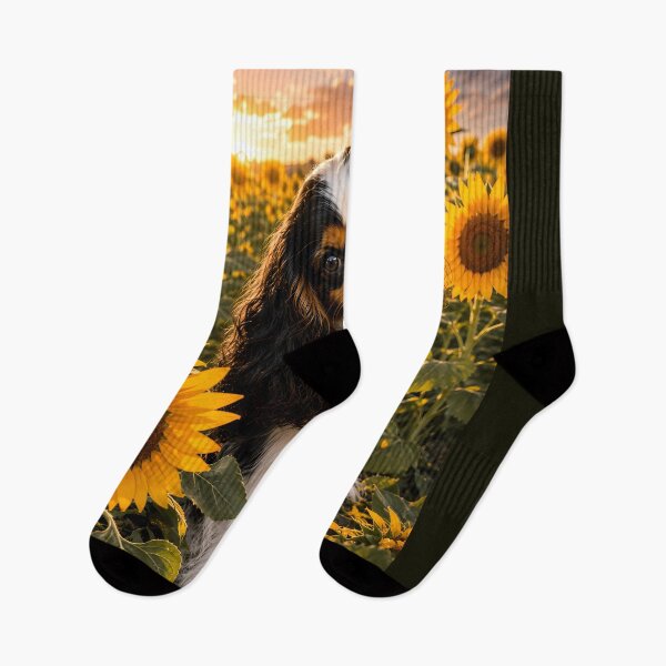 Item preview, Cavalier King Charles Spaniel in Sunflower Field – Summer Floral Dog Art designed and sold by ManJiangHong.