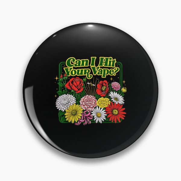 Item preview, Can I Hit Your Vape Funny Floral Retro Vaping Joke designed and sold by NinigFox.