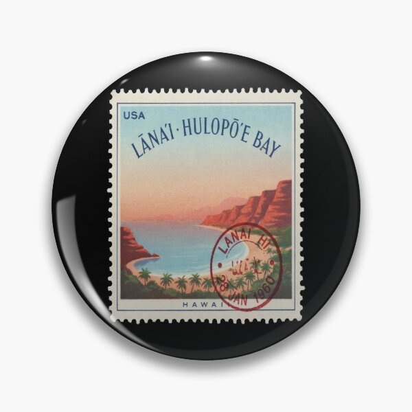Item preview, Lanai Hawaii Hulopoe Bay Lava Bluff Stamp Sticker designed and sold by stickercuffs.