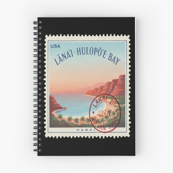Item preview, Lanai Hawaii Hulopoe Bay Lava Bluff Stamp Sticker designed and sold by stickercuffs.