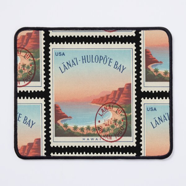 Item preview, Lanai Hawaii Hulopoe Bay Lava Bluff Stamp Sticker designed and sold by stickercuffs.
