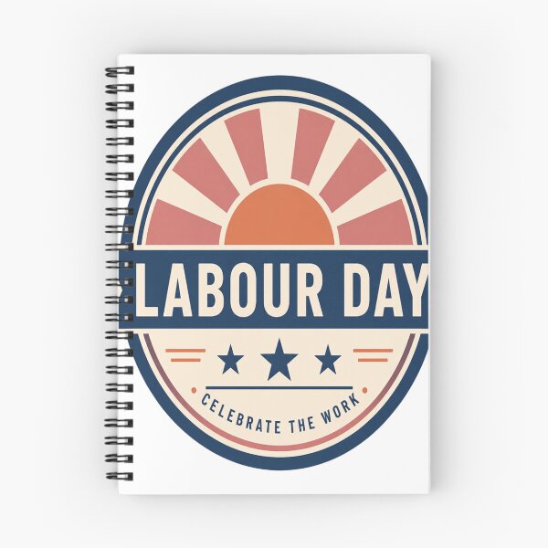 Item preview, Happy Labour Day Celebrate the Work Retro Modern Geometric Badge designed and sold by InspiredCreatives.