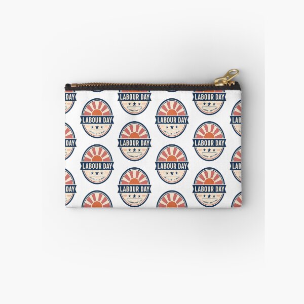 Item preview, Happy Labour Day Celebrate the Work Retro Modern Geometric Badge designed and sold by InspiredCreatives.