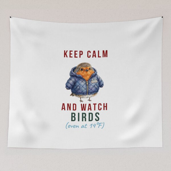 Item preview, Keep Calm And Watch Birds Even At 14°F - Funny Winter Birdwatcher Christmas designed and sold by Neurospicy Trolls.
