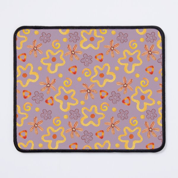 Item preview, Orange Flowers on Dusty Purple designed and sold by White Rabbit Design .