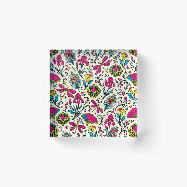 Item preview, Maximalist Dragonfly Floral Pattern, Art Nouveau Botanical Print designed and sold by TM DESIGNS AND MORE.