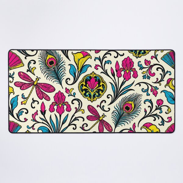 Item preview, Maximalist Dragonfly Floral Pattern, Art Nouveau Botanical Print designed and sold by TM DESIGNS AND MORE.