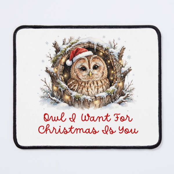 Item preview, Owl I Want For Christmas Is You - Cute Christmas Owl Birder Gift designed and sold by Neurospicy Trolls.