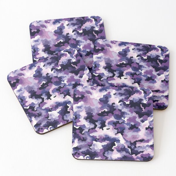 Item preview, Lilac Camo Pattern Soft Purple Cream and Aubergine Camouflage designed and sold by Yoruhara.