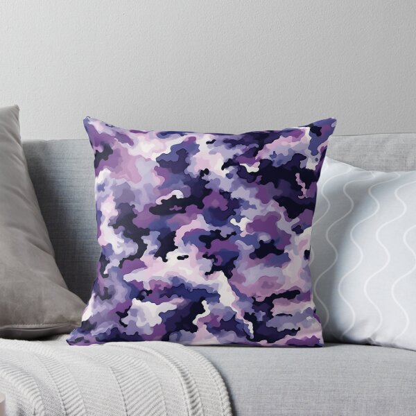 Item preview, Lilac Camo Pattern Soft Purple Cream and Aubergine Camouflage designed and sold by Nine Lives Studio.