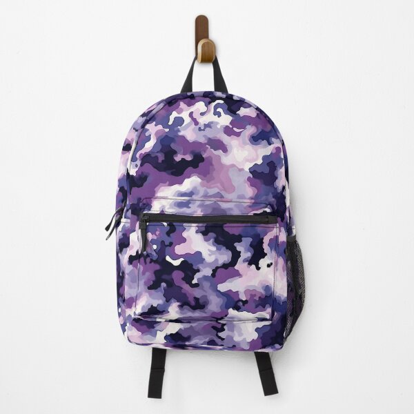 Item preview, Lilac Camo Pattern Soft Purple Cream and Aubergine Camouflage designed and sold by Nine Lives Studio.