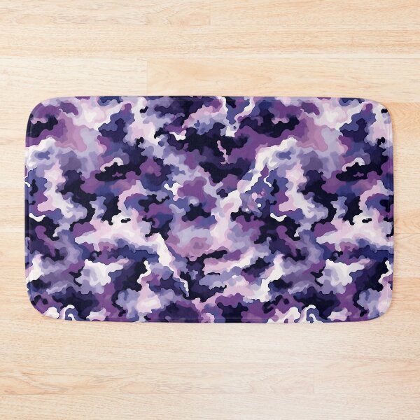 Item preview, Lilac Camo Pattern Soft Purple Cream and Aubergine Camouflage designed and sold by Nine Lives Studio.