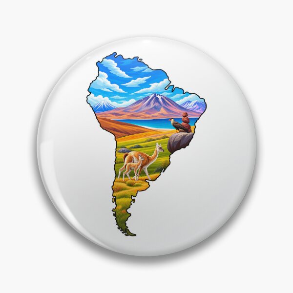 Item preview, Chile Map Landscape Illustration | Patagonia Mountains, Guanaco & Andean Wildlife | Travel Art Print designed and sold by GarnerSupplyCo.