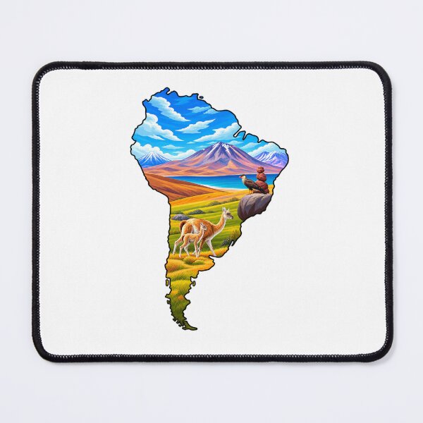 Item preview, Chile Map Landscape Illustration | Patagonia Mountains, Guanaco & Andean Wildlife | Travel Art Print designed and sold by GarnerSupplyCo.